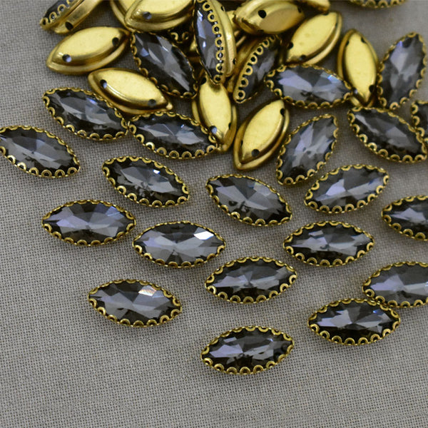 Black Diamond Color Sew on Glass Crystal Stone