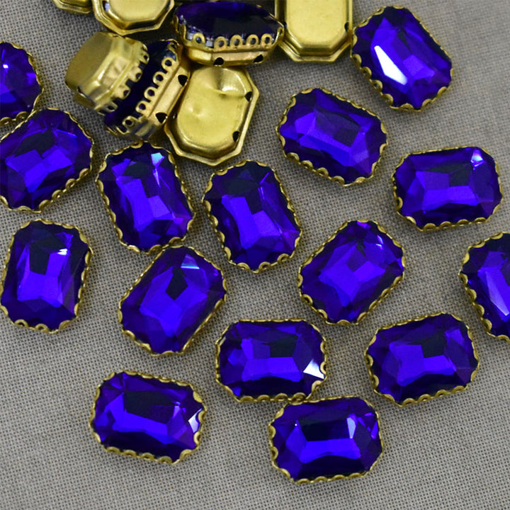 Sapphire Color Sew on Glass Crystal Stone