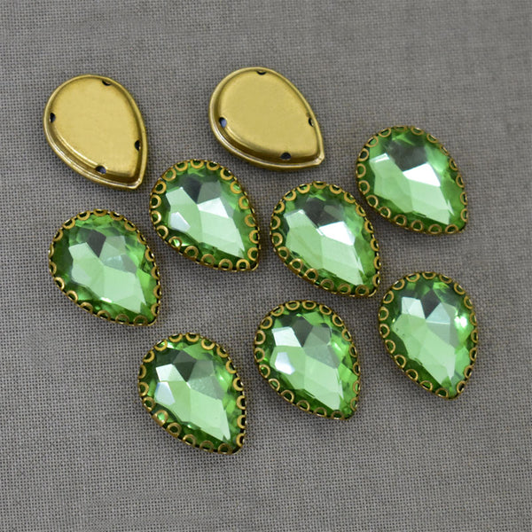 Light Green Color Sew on Glass Crystal Stone
