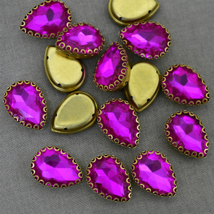 Purple Color Sew on Glass Crystal Stone
