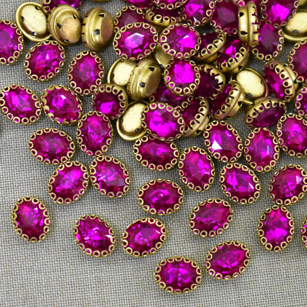 Purple Color Sew on Glass Crystal Stone