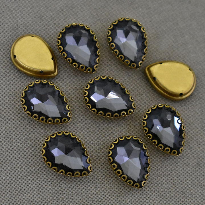 Black Diamond Color Sew on Glass Crystal Stone
