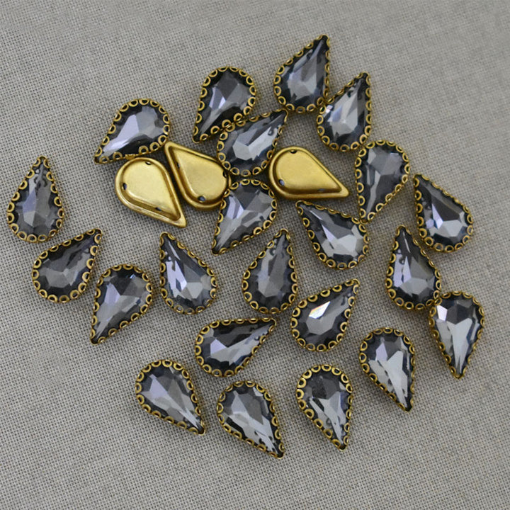 Black Diamond Color Sew on Glass Crystal Stone