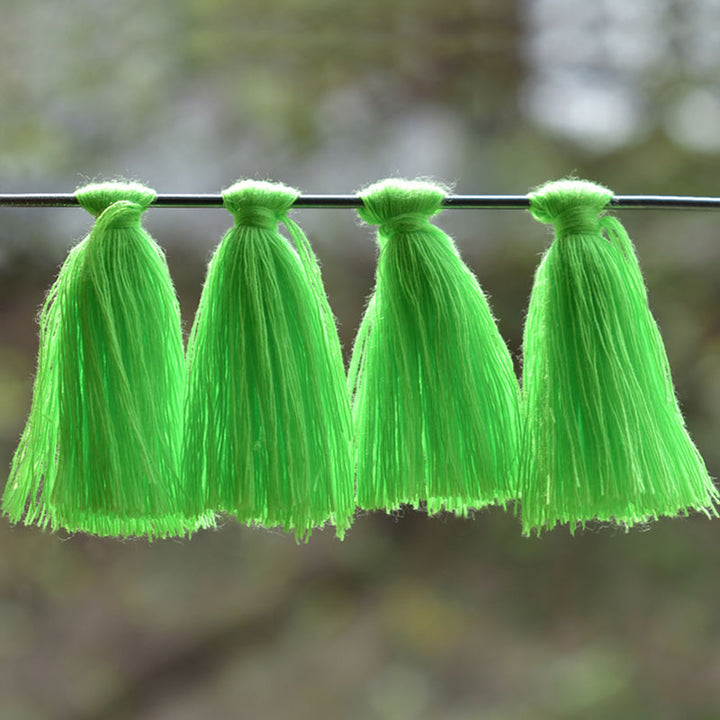 Lime Green color Cotton Tassels