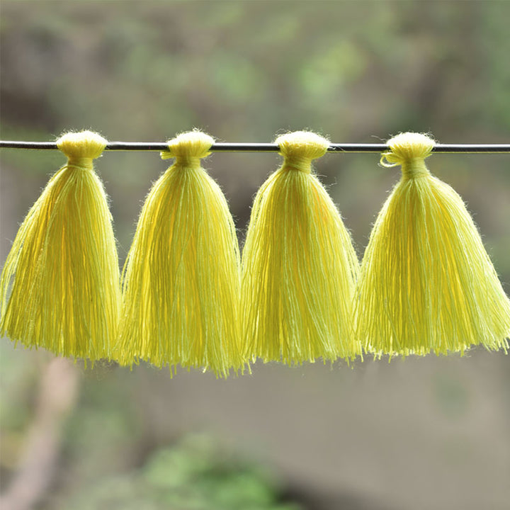 Lemon Yellow color Cotton Tassels