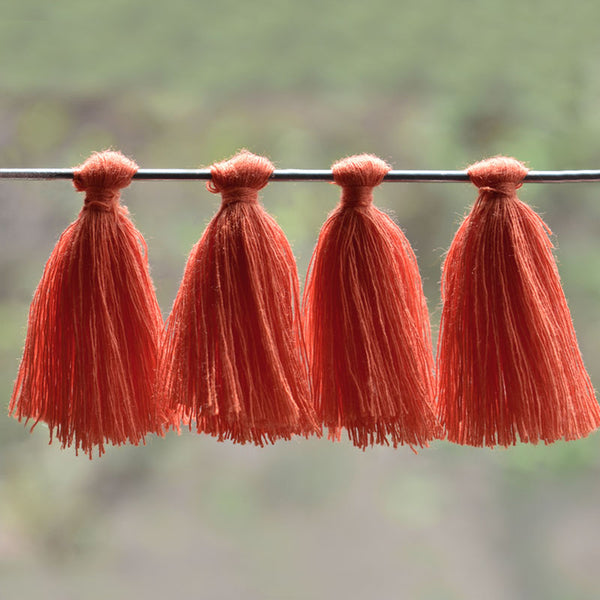 Dark Orange color Cotton Tassels