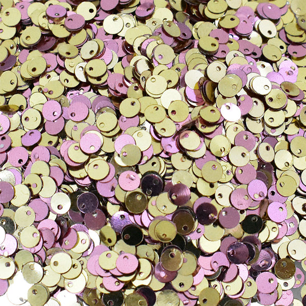 100 Grams-5MM Reversible Sequins in Light Gold and Light Pink Color