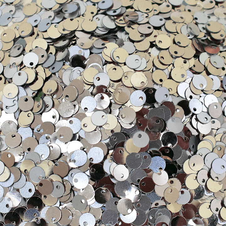 Dark Beige and Silver round shape reversible sequins