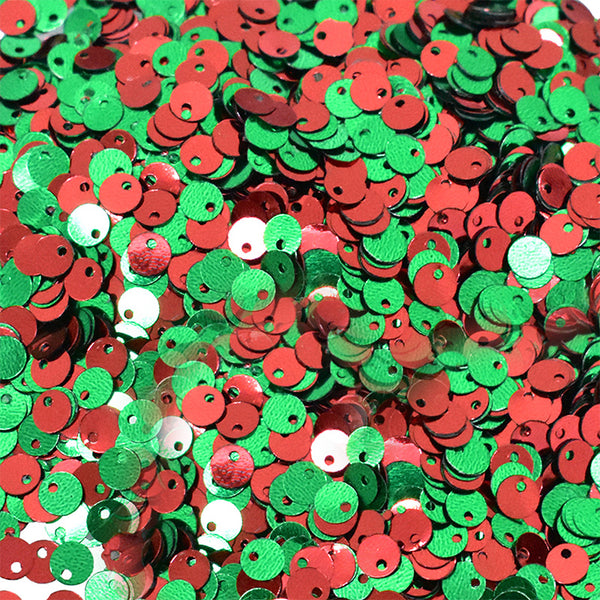 Red and Green round shape two tone sequins