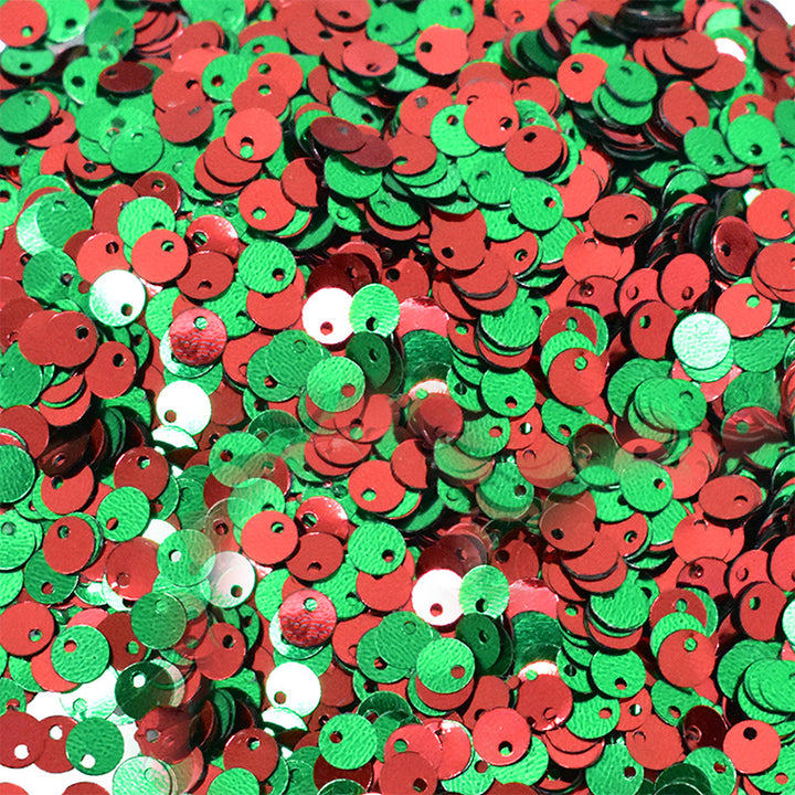 Red and Green round shape two tone sequins