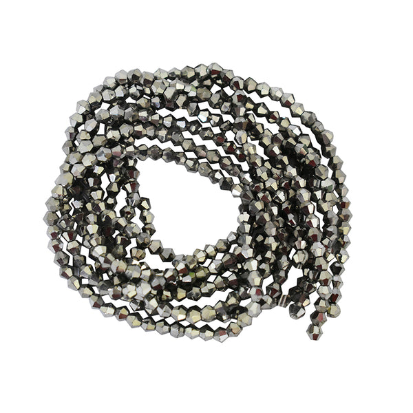 grey bicones beads