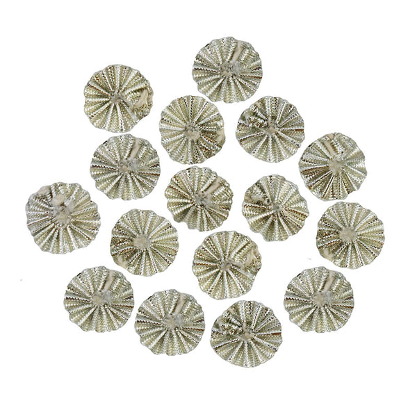 Gota Flower Ethnic Appliques Patches For Dresses, Headpieces, Decoration & Accessories (Silver Color,100 Pieces)