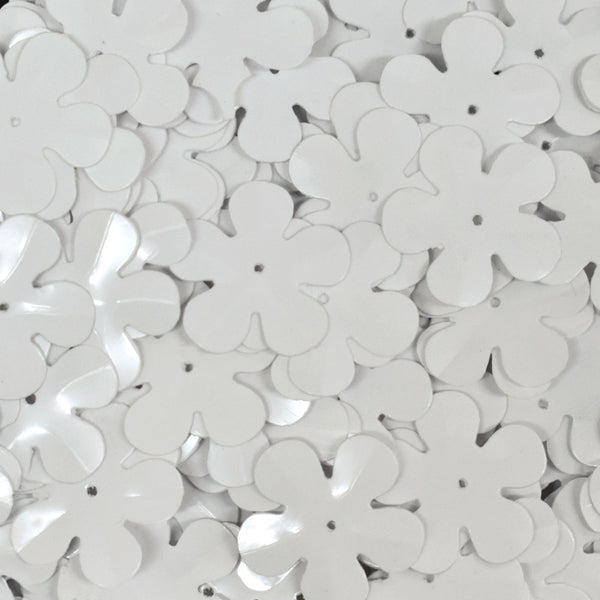 EMBSQ5134 (20MM Flower Shape White Color Sequins)