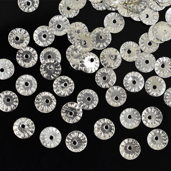 EMBMS5195 (7mm Round Shape Centre-Hole Silver Sequins)