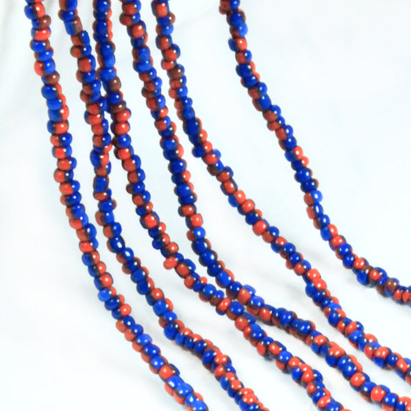 EMBSBS5103 (11/0 Seed Beads Strings in Double Color Red and Blue)