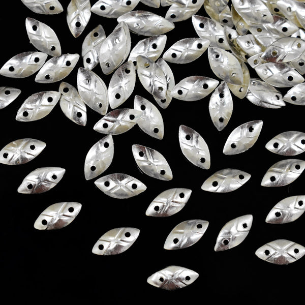 EMBMS5203 (6*12MM Fish Eye/ Marquise Shape Double-Hole Silver Sequins)