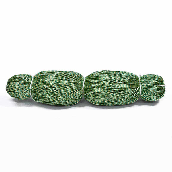 EMBBT5237 (2MM Sea Green and Pale Gold Color Metallic Braided Cord)