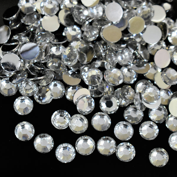 EMBRS5244 (28SS (6MM) Silver Color Glue on Rhinestones)