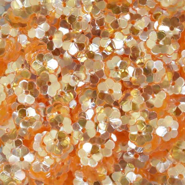 EMBSQ5110 (6MM Cupped Flower Shape Light Tangerine Color Sequins)