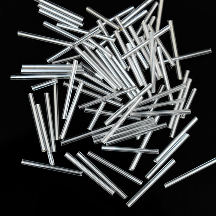 2*26MM Silver Color Bugle Beads/ Nalki Pipes