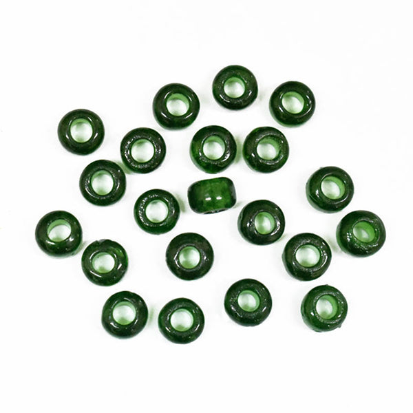 EMBNS5253 (Dark Green Color Handmade Barrel Shape Natural Stone Beads)