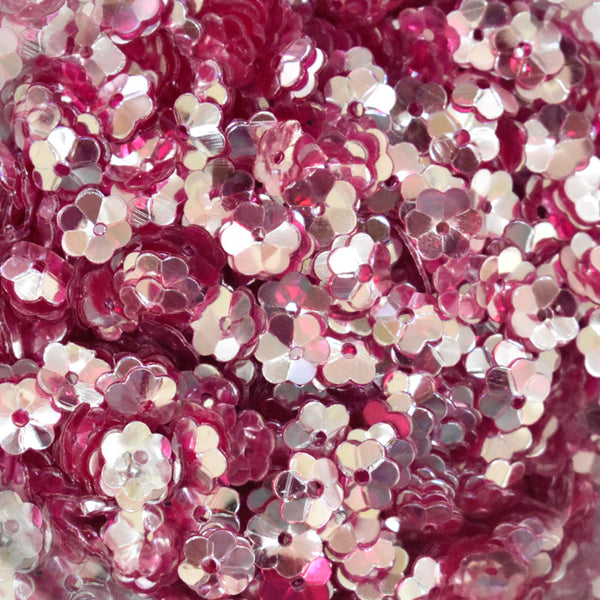 EMBSQ5112 (6MM Flower Shape Pink Color Sequins)