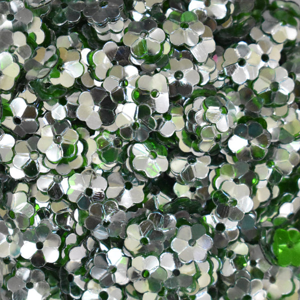 EMBSQ5115 (6MM Flower Shape Green Color Sequins)