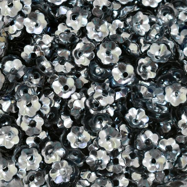 EMBSQ5117 (5MM Cupped Flower Shape Gunmetal Color Sequins)