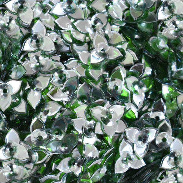 EMBSQ5123 (10MM Flower Shape Green Color Sequins)