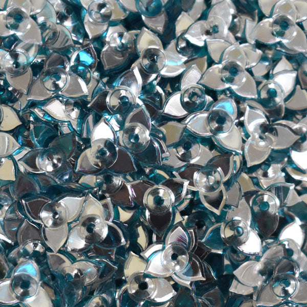 EMBSQ5124 (10MM Flower Shape Blue Color Sequins)