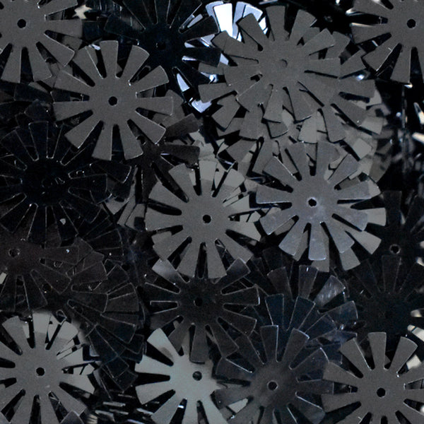 EMBSQ5139 (15MM Flower Shape Black Color Sequins)