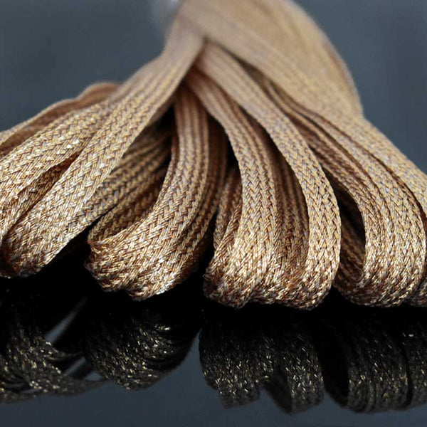EMBBT5154 (5MM Copper Color Flat Metallic Soutache Braided Cord)