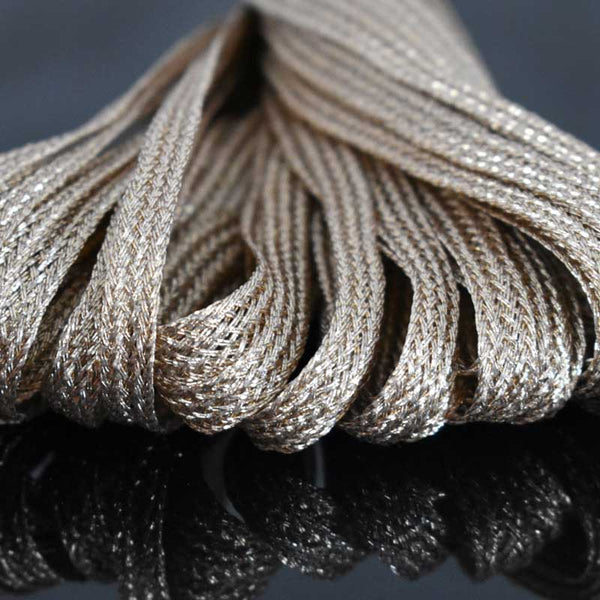 EMBBT5155 (5MM Light Rose Gold Color Metallic Soutache Braided Cord)