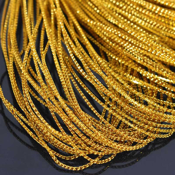 EMBBT5157 (1MM Yellow Gold Color Metallic Braided Cord)