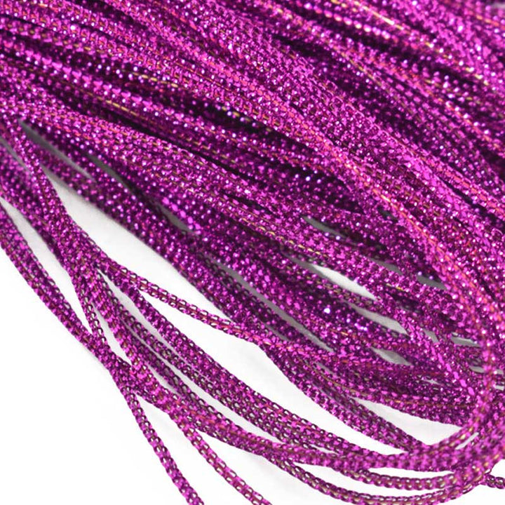 Dark Magenta Color Metallic Braided Cord