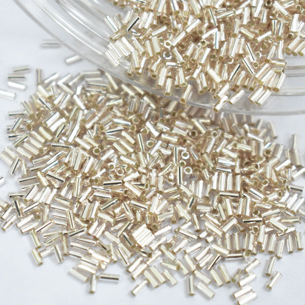 Pale Gold MGB glass bugle beads online