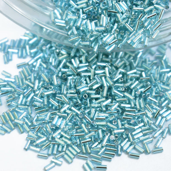 Baby Blue Japanese glass bugle beads for embroidery