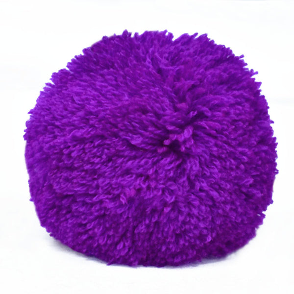 Purple pom pom for decorating bags