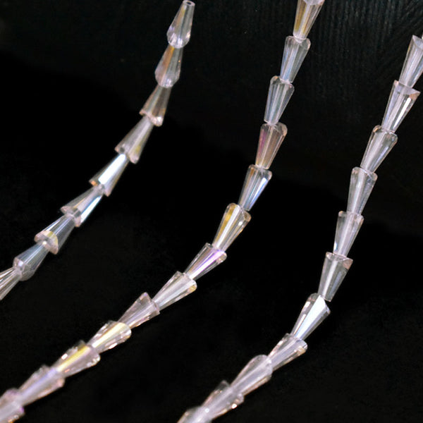 Baby Pink color cone faceted beads for anklets