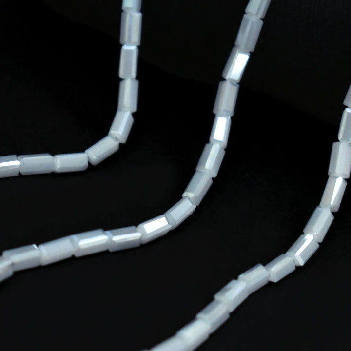 Grey color Rectangle Faceted Crystal Beads