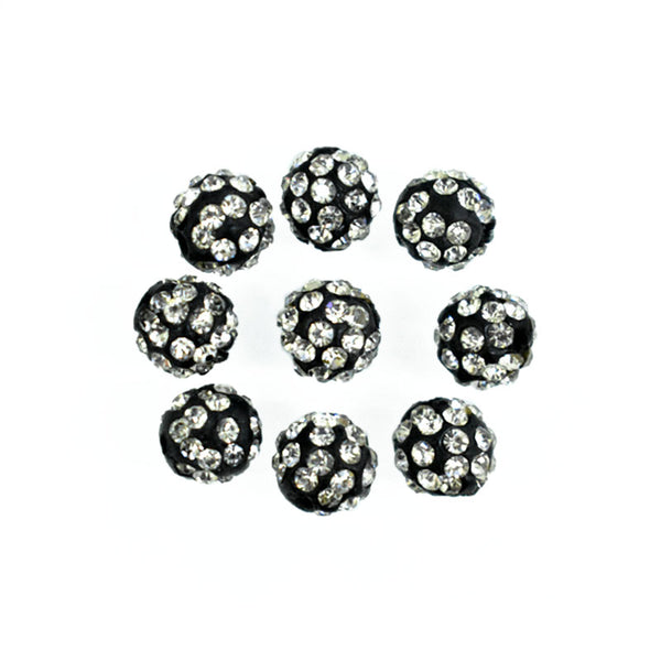 silver crystal shamballa beads