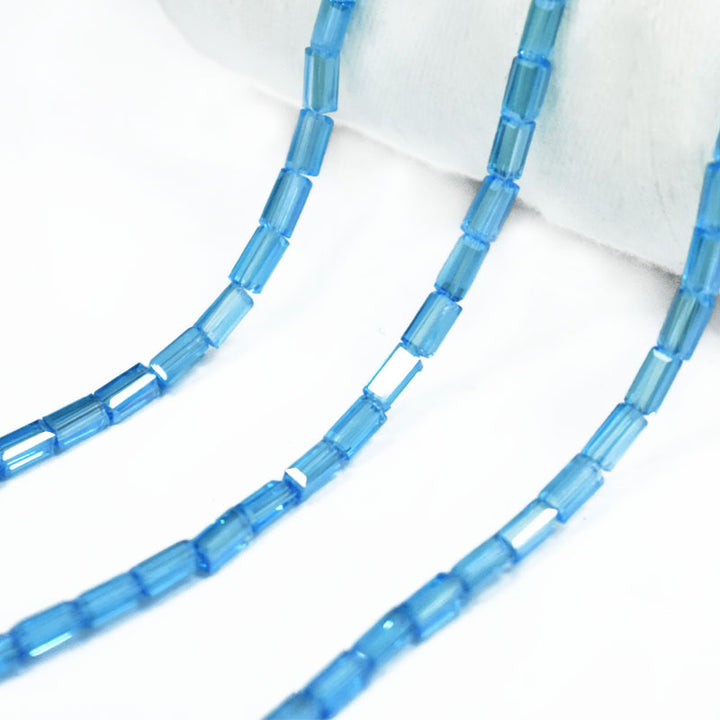 Sky Blue color Rectangle Faceted Crystal Beads