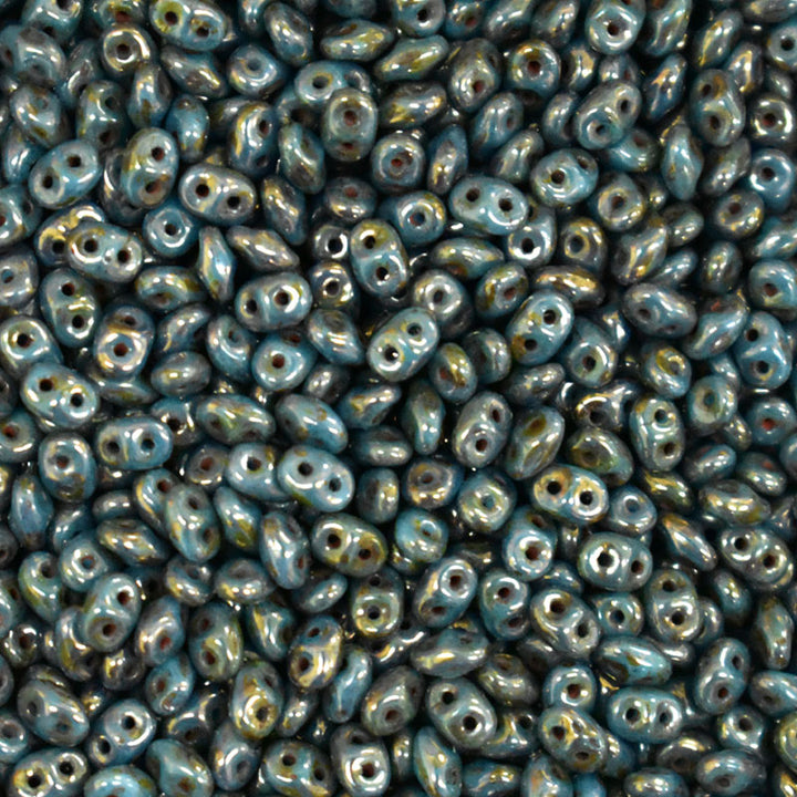 Bluish Grey Color Czech Superduo Beads