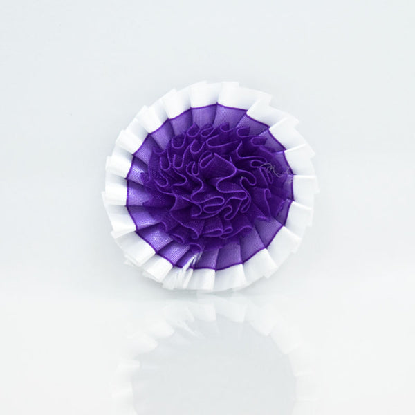 Purple and White color big fabric flower wholesale