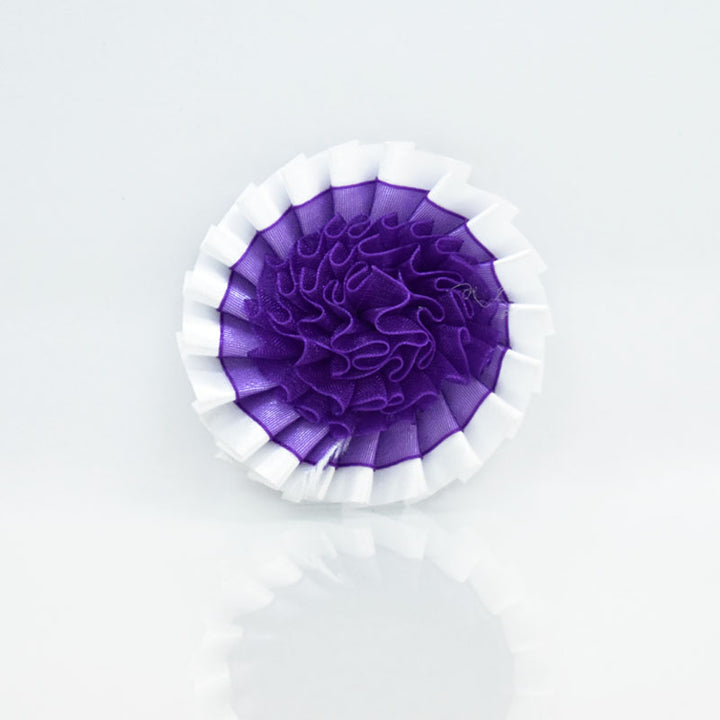 Purple and White color big fabric flower wholesale