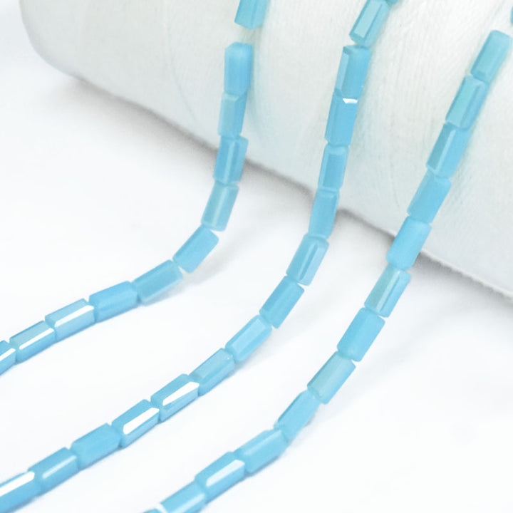 Light Celery Green color Rectangle Faceted Crystal Beads