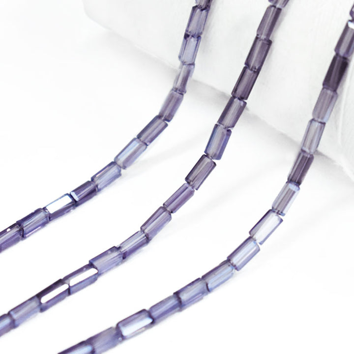  Light Purple color Rectangle Faceted Crystal Beads