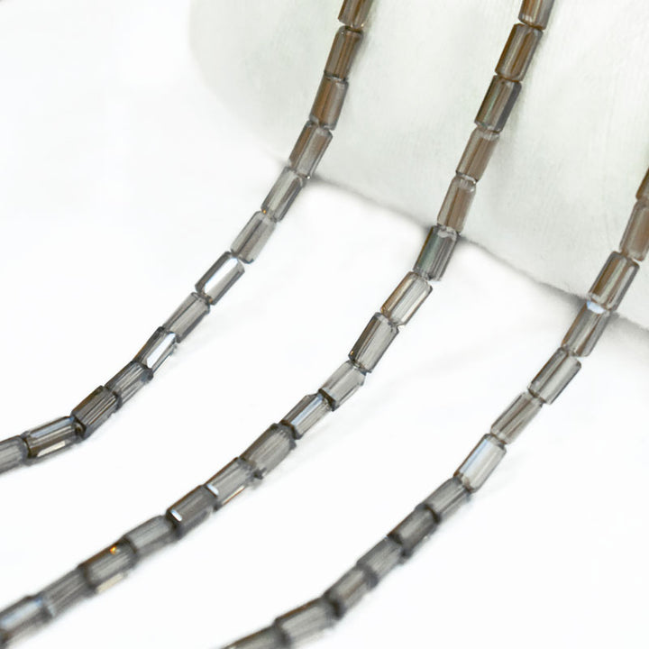 Brown color Rectangle Faceted Crystal Beads