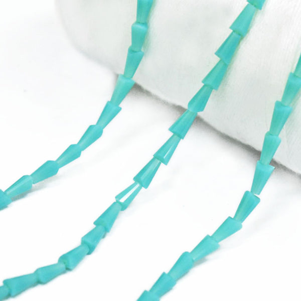 Aqua Blue color cone faceted beads