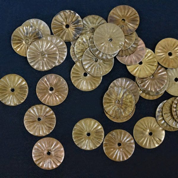 EMBMS5210 (12MM Coin Shape Centre-Hole Antique Gold Sequins)